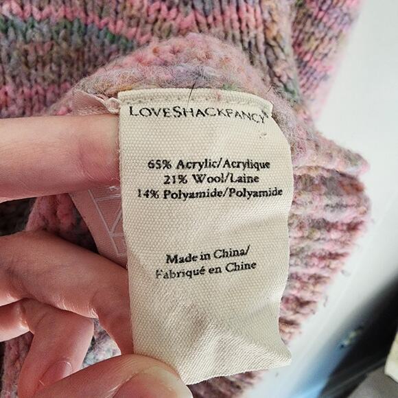 LoveShackFancy Aquarius Pullover Chunky Knit Sweater Pink Cloud Puff Sleeve S - Picture 8 of 12